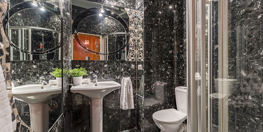 black tile bathroom black tile bathroom