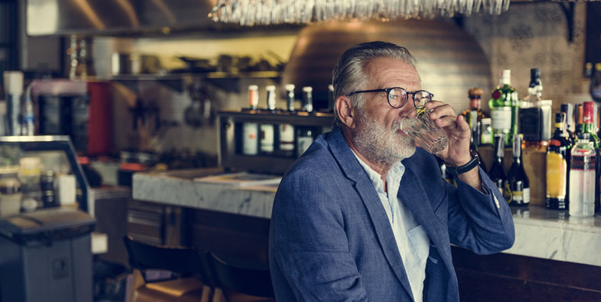 Senior Man Hangout Drinking Alcohol Night Club Concept | TCOrganizer Blog